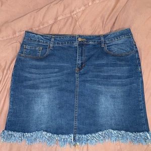 Denim Skirt with Fray!